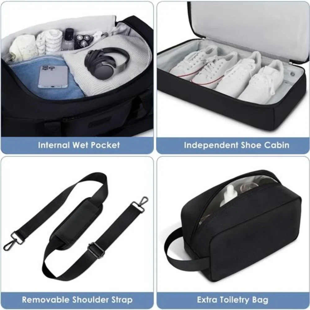 Gym Bag for Men Women, Large Travel Duffle Bag with Shoe Compartment, NEW - Picture 14 of 14